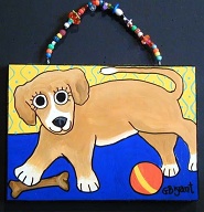 Pup (acrylic on wood 12 x 10 in) $45