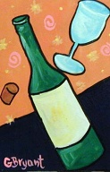 Uncorked (acrylic on wood 7 x 5 in) $35