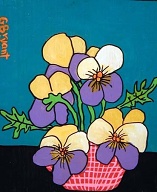 Pansies (acrylic on wood 9 x 11 in) $45