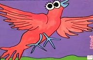 Red Bird (acrylic on wood 10 x 14 in) $55