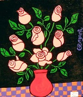 Pink Roses (acrylic on wood 11 x 14 in) $50